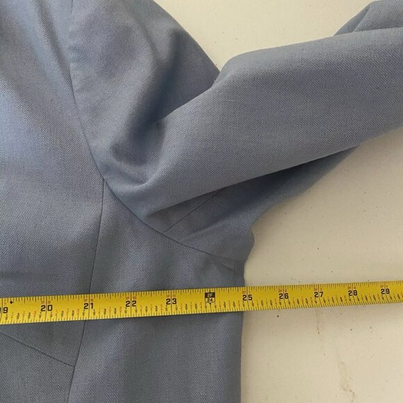 Talbots Blazer Women’s Blue Cotton Linen Blend Button Lined Jacket - Picture 6 of 8